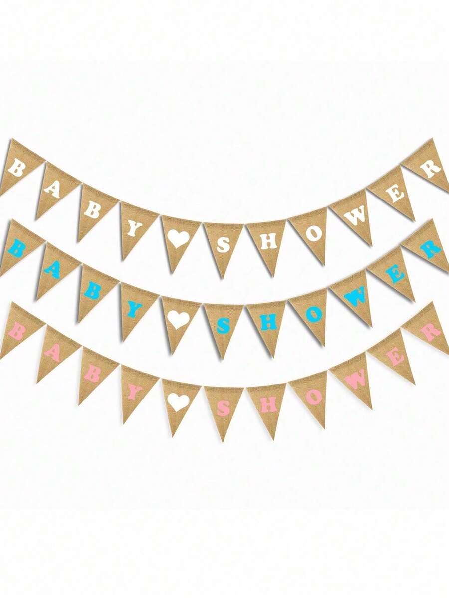 Gender Neutral Baby Shower Decor - Pre-Assembled Burlap Banner Slogan Suitable For Baby Girl Or Baby Boy Decoration - Multicolor - View 1