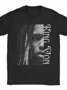 Rapper K-King Vons Half Face T Shirt Men's Summer Funny T-Shirt Crew Neck Tee Shirt Short Sleeve Clothes Party  Summer - 黑色 - 查看 1