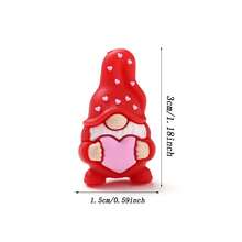 4pcs Valentine's Day & New Year Theme Silicone Beads, Dwarf Holding Heart, Suitable For DIY Jewelry Making, Bracelets, Beaded Pens, Keychains And Bag Accessories Crafts - Love Elf - View 7