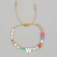 1pc Women's Fashion Pearl Letter A-Z Bracelet, Minimalist Luxury Style Accessory - Multicolor - View 9