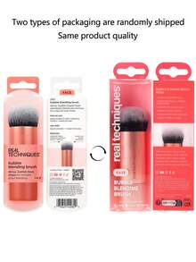 Cọ trang điểm Real Techniques Bubble Blending, cọ tán đa năng dùng cho sản phẩm dạng lỏng, kem và phấn, đầu cọ tròn độc đáo, quà tặng Giáng sinh, lông tổng hợp, không thử nghiệm trên động vật. - Màu Hoa hồng đỏ - Xem 10