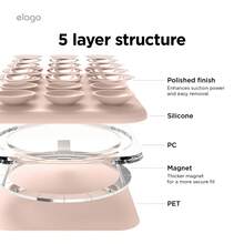 Elago Magnetic Suction Cup Phone Mount Compatible With MagSafe Case, Removable Silicone Sticky Grip Holder For IPhone, Non-Slip, Washable, Hands-Free Selfies/Video For Insta Influencer/Creator, Gift For Birthday, Family, Friends, Phone Accessories, Mountable Holder For Wall, Shower, Phone Stand - 可愛的粉紅色 - 查看 5