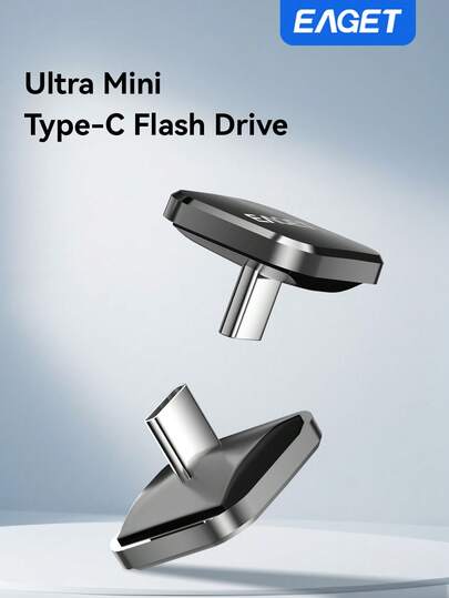 EAGET Ultra Mini Tip-C Araç USB 2.0 Flash Bellek, Yüksek Kaliteli Kayıpsız Ses Çipi, Geniş Araç Uyumluluğu, Tak ve Çalıştır, Taşınabilir Metal Tasarım, Müzik Depolama İçin