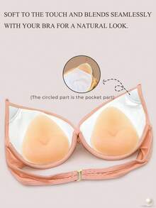 1对女士隐形硅胶胸垫，防水丰胸垫，加厚柔软文胸衬垫，适合比基尼、泳装、婚纱、日常穿着 - 彩色 - 查看 8