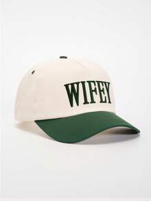 Mũ lưỡi trai nữ thêu chữ "WIFEY" phối màu, có thể điều chỉnh, kiểu dáng thường ngày, thích hợp cho du lịch mùa xuân/thu, đi biển, unisex, dành cho giới trẻ. - Mũ bóng chày - Xem 30