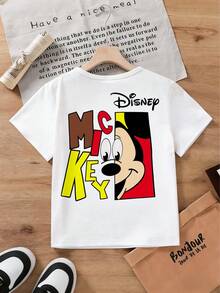 Disney Mickey Mouse Unisex Kids' T-Shirt (Ages 2-14) - Fun Graphic Print Short Sleeve Tee For Boys & Girls, Soft Breathable Fabric, Perfect For Daily Wear & Summer Outings | Express Delivery - 白色 - 查看 1