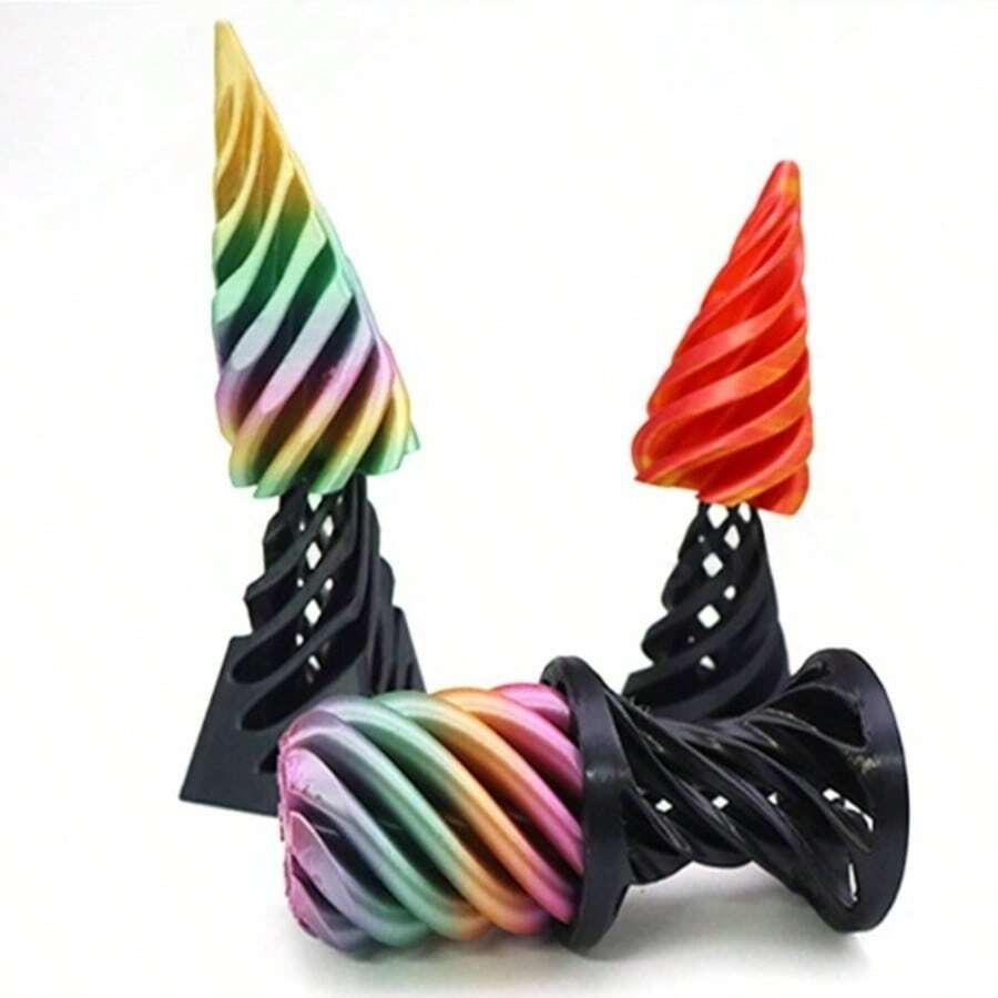 1件装-3D打印空气动力学圆锥体 | 永动旋转陀螺仪桌 | 精密几何玩具指尖减压摆件