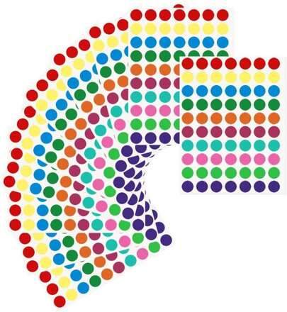 700 PCS Dot Stickers, Circle Stickers Assorted Colors Coding Labels, 3_4 Inch Round Colored Dot Stickers