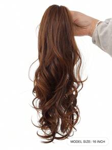Tóc giả đuôi ngựa dài 16 inch, kiểu kẹp, tóc đuôi ngựa xoăn dài, kiểu thác nước, tóc giả buộc nửa đầu giúp tăng độ dày và bồng bềnh cho tóc, tóc giả xoăn màu nâu, kiểu tết bím phù hợp cho phụ nữ sử dụng hàng ngày, dự tiệc và tụ họp. - Nhiều màu - Xem 4