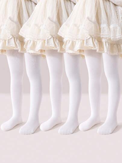 1/3 Pairs Women/Baby Sheer Tights, Classic White Skin-Friendly Soft Comfortable Breathable Leggings, Lightweight Casual Versatile Dance Tights, Suitable For Stage Performance, Party, Holiday Gift, School, Valentine's Day, Daily Wear