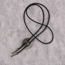 1pc Elegant Minimalist Embossed Sunflower Alloy Shirt Necklace, Fashion Hiphop Leather Necklace, Music Festival Party Accessory, Couple Necklace - Antique Silver - View 5