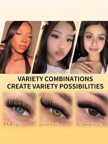160/190/200pcs Cluster Eyelashes, Self-Adhesive Eyelash Tools, Individual Cluster Lashes, Mixed 8-16mm C Curl Eyelash Extension, Cluster Eyelashes, DIY Eyelash Extension At Home - Black - View 5
