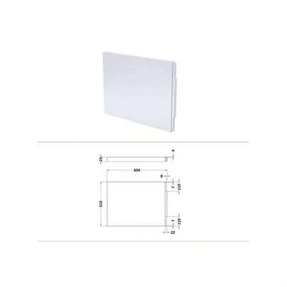 Nuie White Gloss 700mm Bath End Panel Acrylic Modern Bathroom Tub