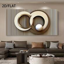 1 Pc Canvas Painting,Simple And Abstract Geometric Design, Interlocking Circles In Neutral Tones , Wooden Framed Art,High Quality ,Thickness 2. 25cm/1in Thick Wall Art Printed Poster, Cuadros,Directly Hung For Family Gifts, Living Room Decoration, Bathroom Decoration, Bedroom Decoration, Kitchen Decoration, Bar Decoration, Office Decoration. Halloween, Christmas And Valentine's Day Gifts, 2D Flat - Nhiều màu - Xem 4