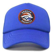 Custom Baseball Cap Personalized Trucker Hat For Men Women  Broncos Logo Patch Design Your Own Photo Logo Text, Adjustable Snapback Mesh Back Dad Hat, Custom Printed Graphic Sun Cap, Unique Personalized Gift - Royal Blue - View 2