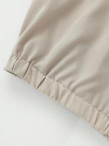 Women's Autumn/Winter Sports Jacket, Black Drawstring Short Hooded Windbreaker, Suitable For Outdoor Exercise, Gym, Running, Sports And Leisure Spring - Apricot - View 4