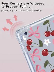 Kingsung 1个樱桃蝴蝶结图案彩色平板电脑保护套，兼容第十代Kindle Air 11英寸（M3）2025、Mini 4/5/6/7，以及Kindle Paperwhite第十二代2024、Tab P11等型号。保护套四角防震，轻巧便携。 - 彩色 - 查看 4