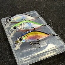 3pcs 4.8cm 4.3g Micro Fishing Lures, Sinking Wobble Baits With Laser Coating, Reflective Fish Attracting, Sharp Treble Hooks - Multicolor - View 1