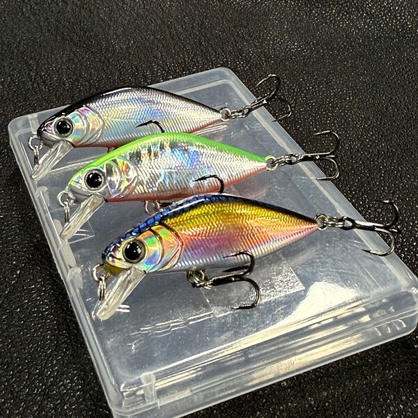 3pcs 4.8cm 4.3g Micro Fishing Lures, Sinking Wobble Baits With Laser Coating, Reflective Fish Attracting, Sharp Treble Hooks
