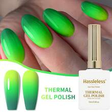 Hassleless 1Pc 15ML Shimmer Thermal Nail Gel Polish Semi Permanent Nail Art Soaking UV LED Nail Salon DIY Nail Salon Gel For Spring And Summer Gift For Women - WB12 - 查看 4