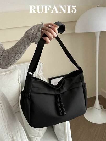  时尚纯色，大容量，简约拉链多口袋斜挎包，适合购物、携带钱包，适合年轻女性、大学生、职场新人、上班族。也适合办公室、大学、工作、商务、通勤、户外、旅行和徒步等场合。