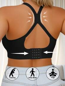 5-Pack Women's Plus Size Sports Vest, Women's Underwear, Strapless Bra, Running Bra, Crossover Vest, Can Be Worn Outerwear, Shock-Absorbent Sports Bra, Running Bra With Push-Up And Support, Beautiful Back, Supportive Wire-Free, Sexy Women's Underwear Sports Vest Bra With Pads, Seamless Push-Up Top Bra, Wire-Free Sports Vest Top Underwear, Yoga Basic Sports Bra, Curve Summer Bra - 彩色 - 查看 2