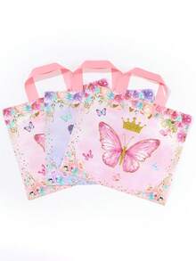 25/50pcs Butterfly Pattern Gift Bags,Pink And Purple Plastic Handbag Tote Bag, Treat Bag,Pink Butterfly Party Decorations,Baby Shower Decorations,Party Favor Handheld Bags, Bridal Shower Favors,Gender Reveal Party Supplies,1st Birthday Party Decor,Baby Girl Party Supplies,Princess Party Supplies,Baby Girl Shower Gifts - Bươm bướm - Xem 6