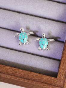 1 Pair Cute Casual Cartoon Sea Vacation Energetic Ocean Style Earrings - Blue - View 3