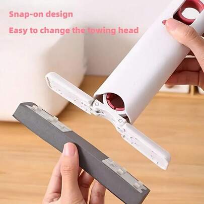 1 Mini Sponge Mop (Replaceable Head), Portable And Multi-Functional Hand-Free Mop, Suitable For Desktop, Car, Bathroom, Window And Glass Cleaning - Super Absorbent, Ideal Back-To-School Cleaning Tool