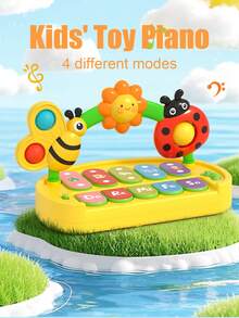 Quderbel Baby Klangspielzeug, Musikalisches Fingerpiano Babyspielsache, Frühkindliche Bildung Baby Intelligentes Klang Musik Spielzeug, Beleuchtetes elektronisches Klavier Kinderspielzeug, Spielbares Geschenk - Verschiedenfarbig - Übersicht 3