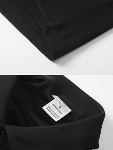 男士休闲商务 Polo 衫，简约通勤上衣 - 黑色 - 查看 7