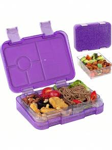 1件套大容量分隔便当盒，可爱闪光设计，带迷你容器，适用于微波炉加热和户外用餐 - 彩色 - 查看 15