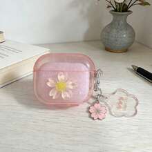 Pink Cherry Blossom Design Protective Case Compatible With Apple , Anti-Scratch And Anti-Drop Cover - Transparent Powder - View 9