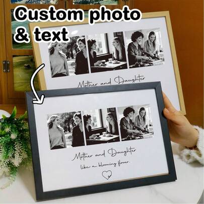 LICVIC Khung ảnh in theo yêu cầu làm quà tặng Ngày của Mẹ, Khung ảnh trang trí nhà cửa với thông tin cá nhân hóa, Quà tặng cảm ơn, Khung ảnh kỷ niệm khắc chữ tùy chỉnh trang nhã, Thích hợp làm quà sinh nhật cho mẹ hoặc bộ sưu tập gia đình, Quà tặng trưng bày ảnh tùy chỉnh, Dành cho mẹ, gia đình, cặp đôi