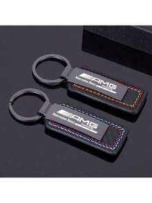 For W203 W204 W205 W210 W211 W221 A B C E Class Metal Leather Car Keychain Key Ring Chain Pendant Gift Accessories - AMG - View 1