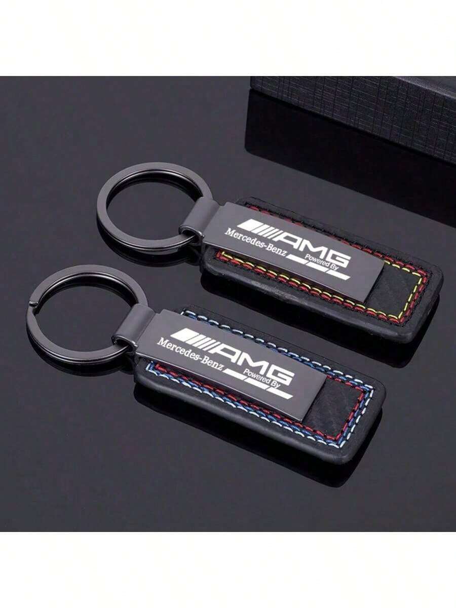 For W203 W204 W205 W210 W211 W221 A B C E Class Metal Leather Car Keychain Key Ring Chain Pendant Gift Accessories - AMG - View 1