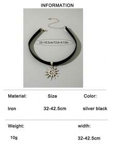 imoli 1件 时尚简约合金向日葵宽绒单层项链 - 22800-nek-black-2 - 查看 11