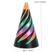 1件装-3D打印空气动力学圆锥体 | 永动旋转陀螺仪桌 | 精密几何玩具指尖减压摆件 - 彩色 - 查看 7