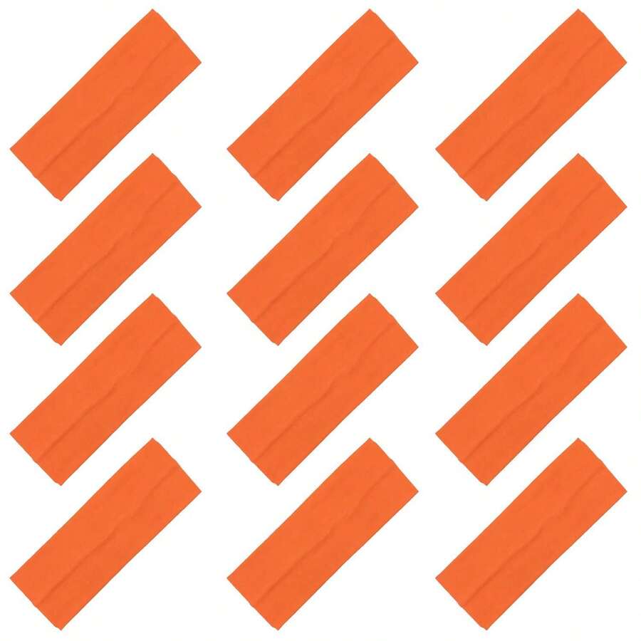 Euuztu Kenz Laurenz 3 Cotton Headbands Pack Stretch Elastic Yoga Soft And Stretchy Sports Sweatbands Fashion Headband Teens Women Girls (1 Pc Headbands, Red) - ORANGE - 查看 1