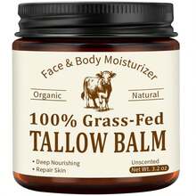 Veakoo Beef Tallow For Skin &Amp; Face, Organic Grass Fed Beef Tallow Balm, Unscented Natural Tallow Face Moisturizer, Body Butter, Moisturizing Cream For Women Men, Nourish Soothe Dry Skin - ColorA - 查看 1