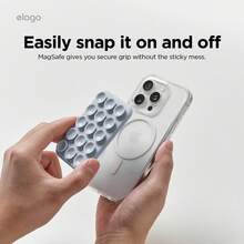 Elago Magnetic Suction Cup Phone Mount Compatible With MagSafe Case, Removable Silicone Sticky Grip Holder For IPhone, Non-Slip, Washable, Hands-Free Selfies/Video For Insta Influencer/Creator, Gift For Birthday, Family, Friends, Phone Accessories, Mountable Holder For Wall, Shower, Phone Stand - 淺藍色 - 查看 4