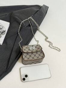 女士单肩腋下斜挎迷你口红包 - 棕色 - 查看 8