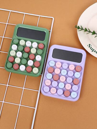 1 pieza Calculadora de 12 dígitos, pantalla ancha, teclado mecánico flexible, de escritorio para oficina, múltiples estilos, material de alta calidad, adecuado para volver a la escuela, graduación, regalos, minorista, computadora que aumenta la dopamina