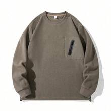 Mubberry Mens Double Side Fleece Jacket Pullover Pockets Warm Sweatshirt Winter Jacket Thermal - 咖啡 - 查看 7