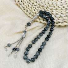 1 buah Gelang Manik-Manik Bulat & Persegi Bermotif 33 Butir, Gaya Klasik, Sentuhan Keren, Cocok untuk Pemakaian Sehari-hari Pria TASBIH - Graphite - View 5