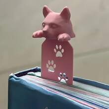 1 pieza Marcapáginas 3D en forma de gato negro/blanco, marcapáginas 3D estereoscópico impreso en 3D, esencial para lectores - Marcapáginas de gato 3D - Ver 13