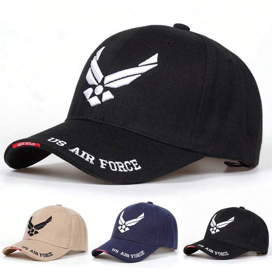 1pc Men's Wool Felt US V Logo Embroidered Baseball Cap, Casual Street Fashion Hat For Spring, Autumn, Travel, Beach - Multicolor - View 1