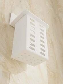 1个白色浴室黑色置物架壁挂式透明免钻孔浴室马桶梳妆台牙刷牙膏梳子收纳整理架 - 黑色 - 查看 5