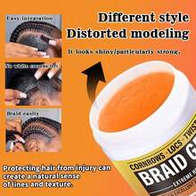 Braid Gel Extreme Hold - Braiding Gel For Cornrows, Locks, & Twisting, Moisturizing Edge Control For Women & Men, Natural Formula For Extreme Hold - Cream - View 3