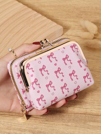 حقيبة تخزين بطاقات ائتمان أنيقة وعالية الجودة باللون الأحمر الوردي، سهلة الحمل، محفظة عملات متعددة الفتحات مزودة بسحاب، قابلة للفصل للاستخدام، محفظة نسائية متعددة الوظائف ذات سعة كبيرة، حقيبة يدوية